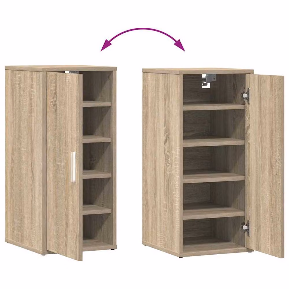Berkfield Home Sonoma Oak Shoe Cabinet in Beige, W/D/H: 32 x 35 x 70 cm – 3