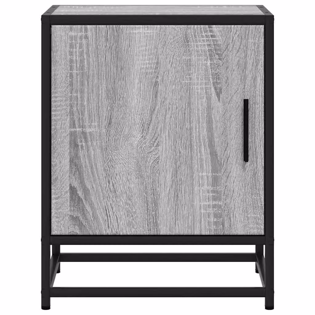 Berkfield Home Set of 2 Grey Sonoma Bedside Cabinets in Engineered Wood and Metal, W/D/H: 40 x 31 x 50 cm – 5