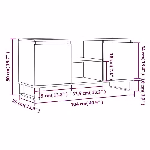 vidaXL Industrial TV Cabinet in Brown, W/D/H: 104 x 35 x 50 cm – 3
