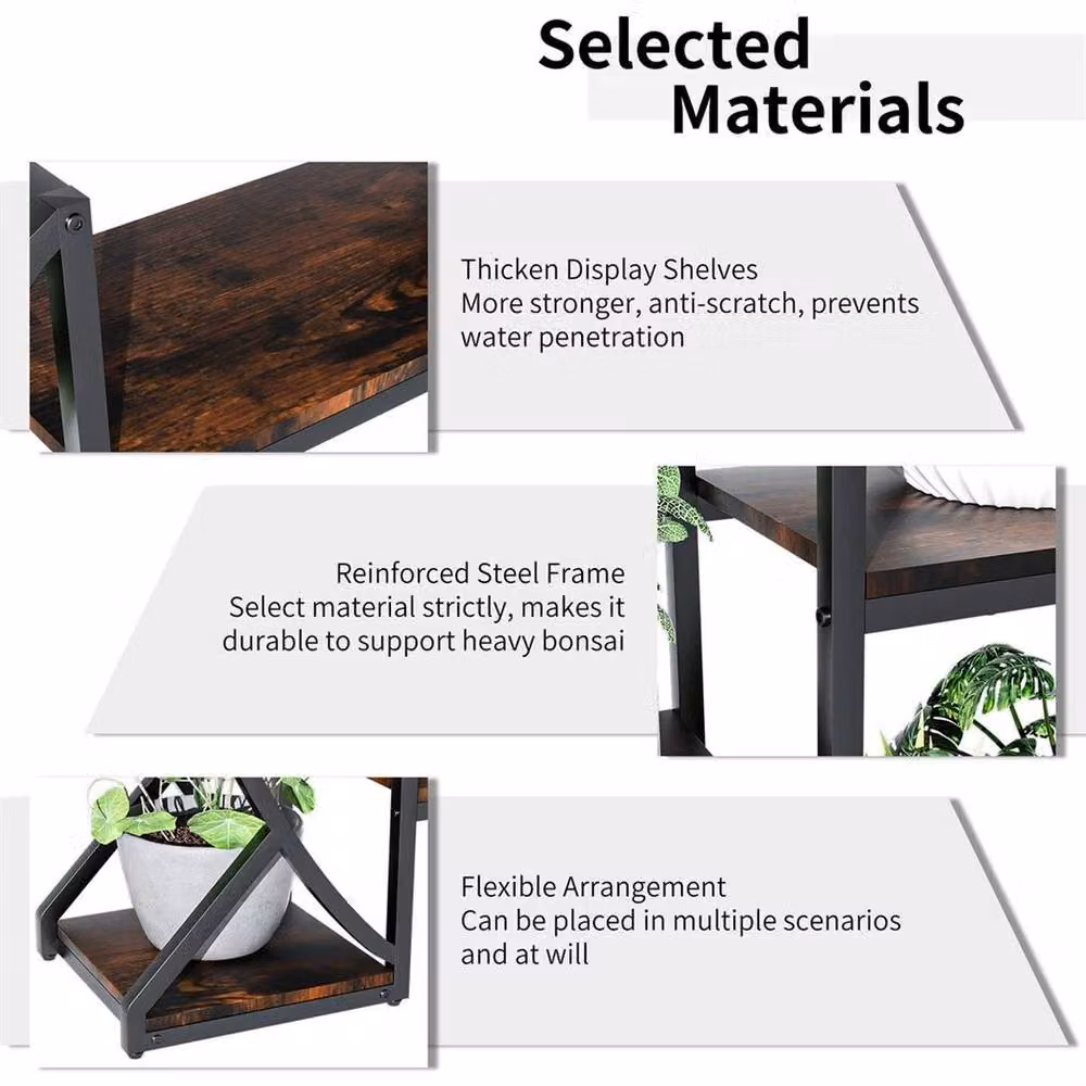 Kelvenix Industrial Half-Moon Shaped Plant Stand in Matt Black, Height: 177.8 cm – 3