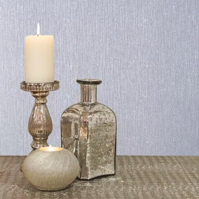 Debona Grey Abstract Glitter Effect Crystal Encrusted Vinyl Wallpaper