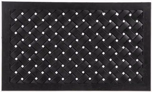 Esselle Black Rubber Lattice Doormat, W/D/H: 75 x 45 x 0.1 cm – 5