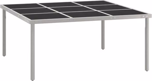 Berkfield Home Modern Garden Dining Table in Black Glass and Steel, W/D/H: 170 x 170 x 74.5 cm – 1