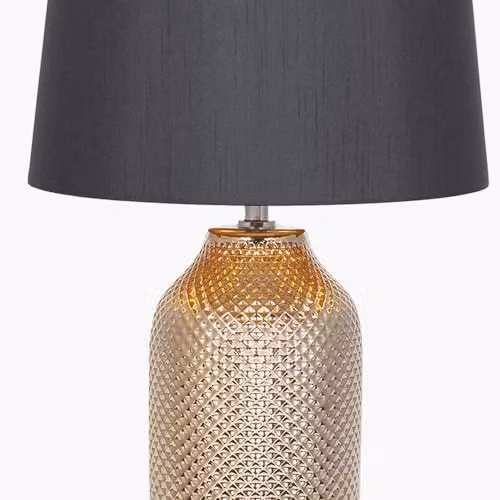 Pacific Lifestyle Art Deco Ceramic Bottle Table Lamp with Black Tapered Fabric Shade in Gold and Black – 3