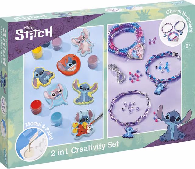 Disney Stitch 2 in 1 Multicolour Creativity and Jewellery Threading Set