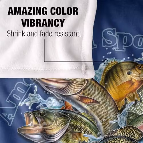 JQ Licensing American Sportfishing Freshwater Silky Touch Super Soft Fleece Throw Blanket in White, W/D/H: 152 x 127 cm – 3