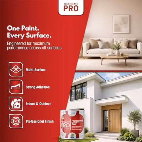 Thermilate Technologies PRO FLEX All-in-One Multi-Surface Paint and Primer, Matt, Beige, 1L – 2