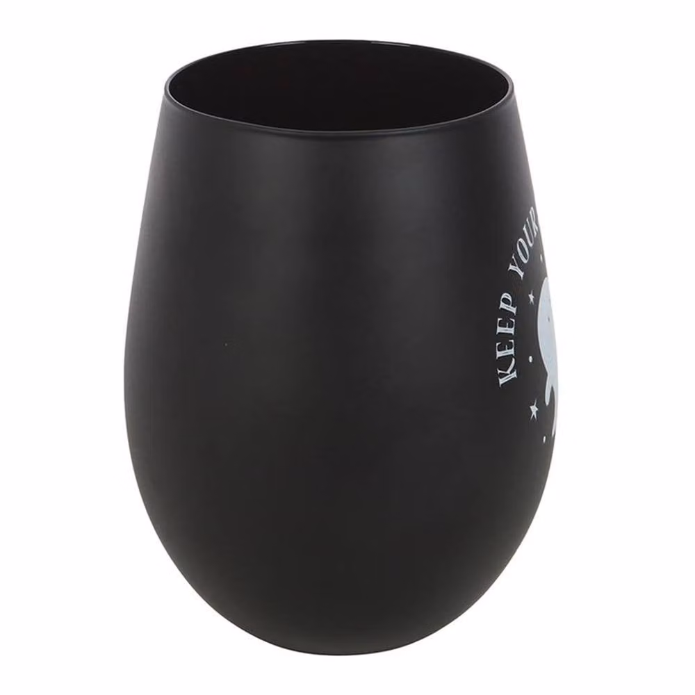 Uniqueful Keep Your Spirits Up Stemless Ghost Glass Tumbler in Black, 550ml – 3