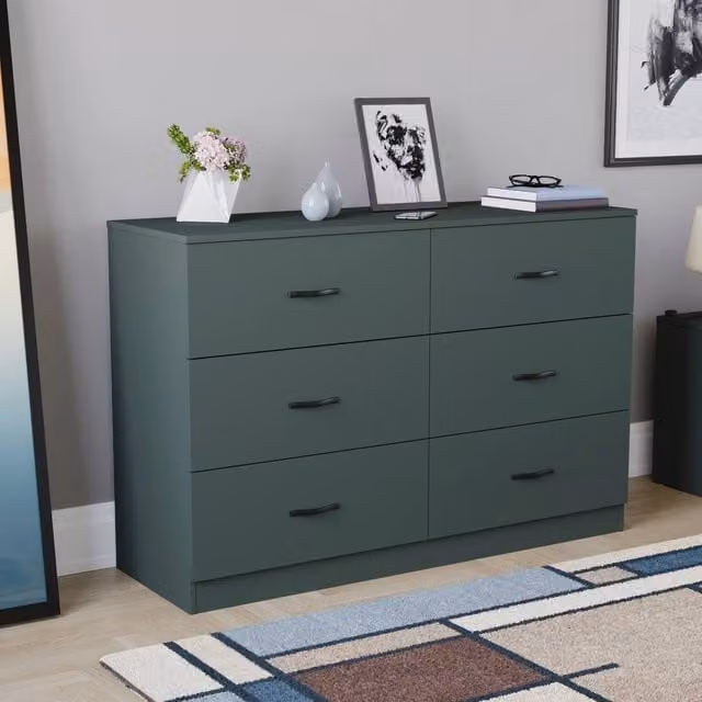 HD Designs Riano 6 Drawer Chest of Drawers in Green – 1