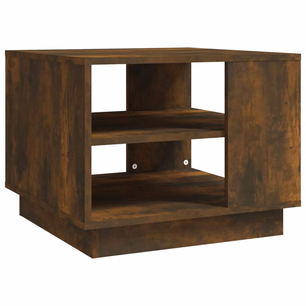 Berkfield Home Modern Square Coffee Table in Smoked Oak Brown, W/D/H: 55 x 55 x 43 cm – 2