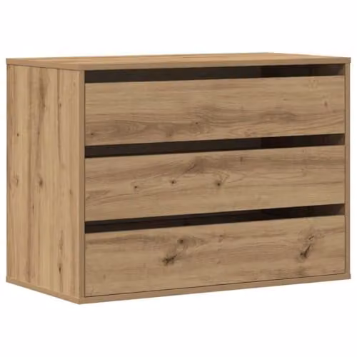 vidaXL Corner Chest of Drawers in Artisan Oak, Brown, W: 80 cm, D: 41 cm, H: 58 cm
