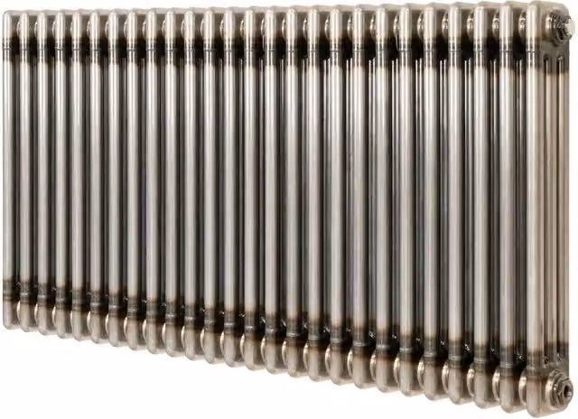 Monstershop Traditional 3 Column Radiator in Silver Raw Metal, W/H: 60.0 x 119.0 cm