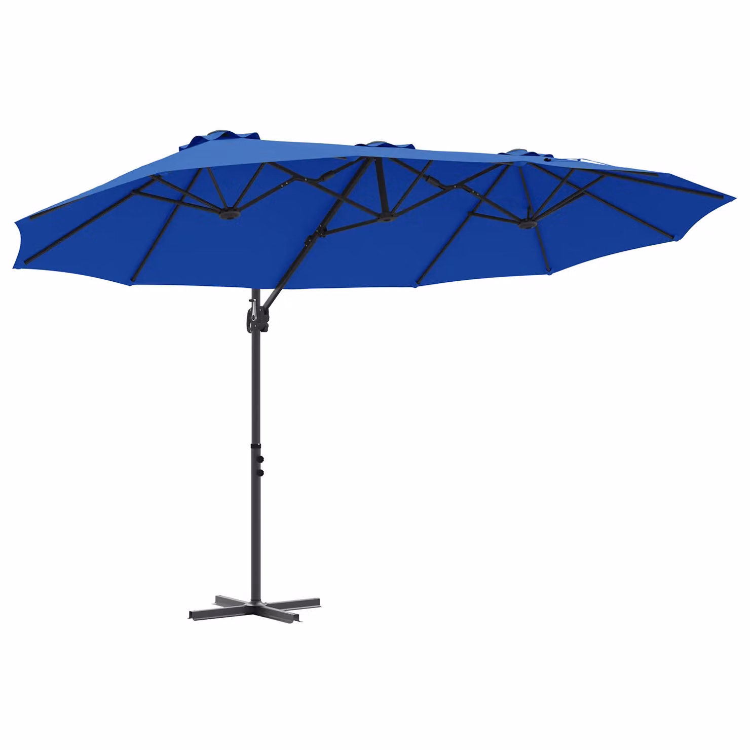Berkfield Home Garden Cantilever Parasol in Azure Blue, W/D/H: 372 x 198 x 253 cm – 2