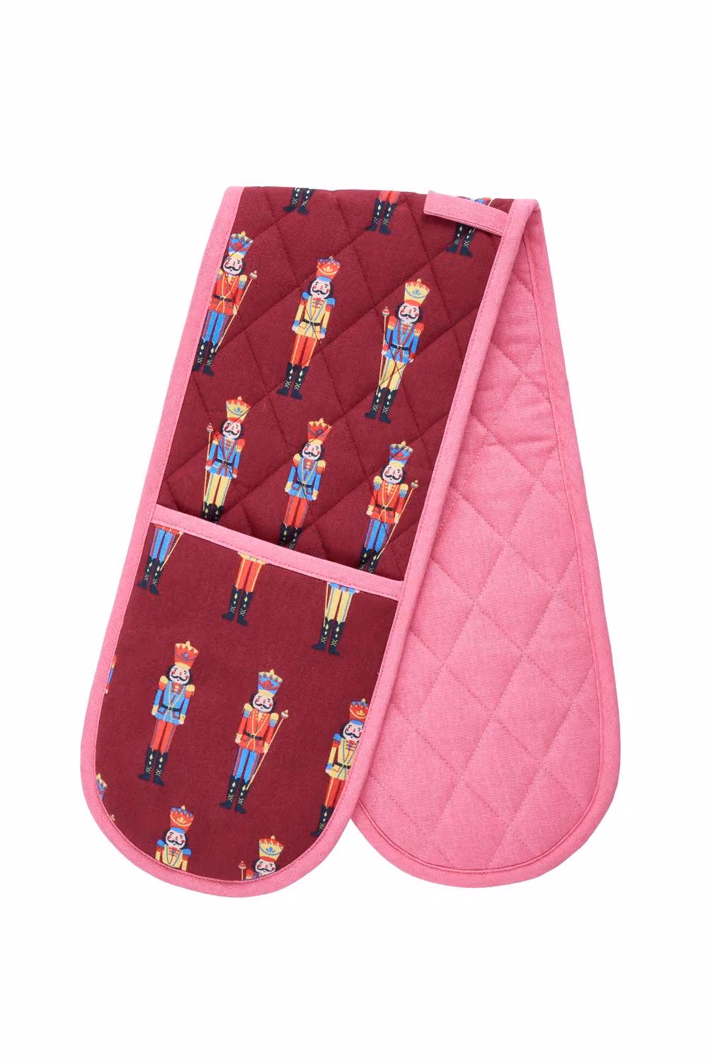 Catherine Lansfield Christmas Nutcracker Cotton Kitchen Double Oven Glove in Plum – 2