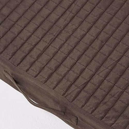 Homescapes Quilted Polyester 2-Seater Orthopaedic Booster Cushion Cover in Chocolate Brown, W/D/H: 100 x 50 x 10 cm – 3