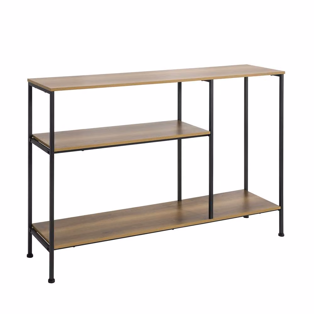 SoBuy 3-Shelf Industrial Style Console Table in Brown and Black, W: 120 cm – 2