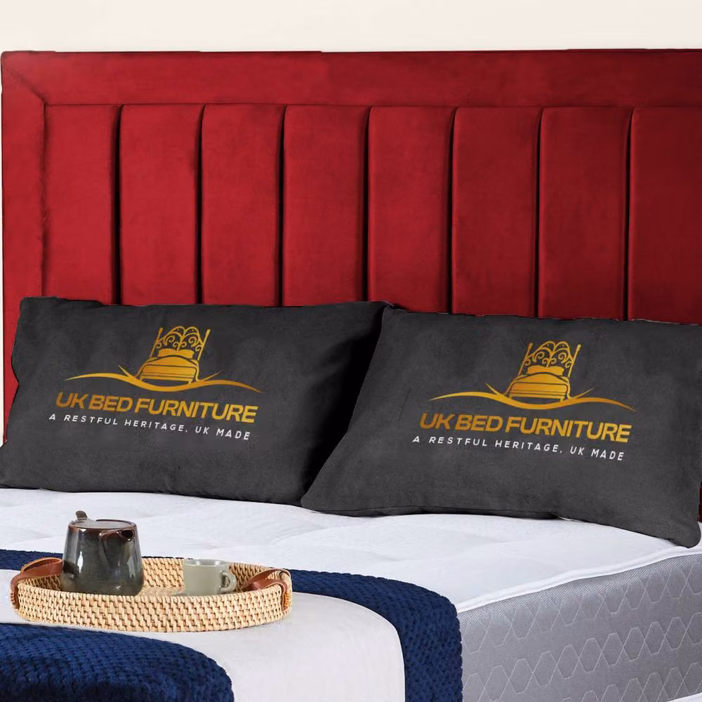 UK Bed Furniture Siarra Ottoman Gas Lift Upholstered Velvet Bed in Red, Size: 120 x 200 cm – 2