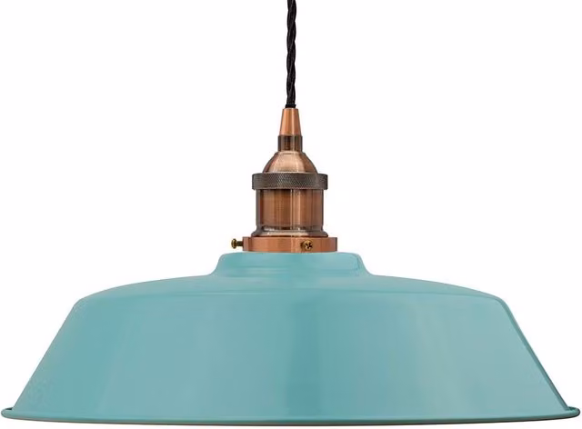SE Home Chancery Pendant Light in Duck Egg Blue with Antique Copper and Black Twisted Details – 1