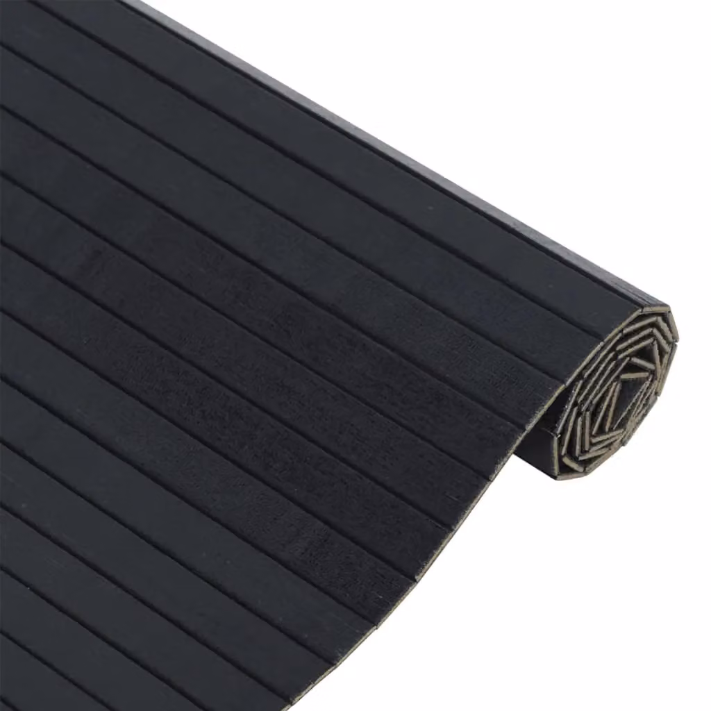 Berkfield Home Rectangular Bamboo Rug in Black, W: 70 cm, L: 400 cm – 3