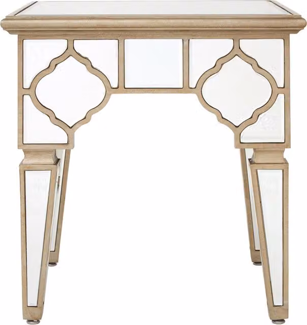 Orsina Modern Silver Square Glass Side Table