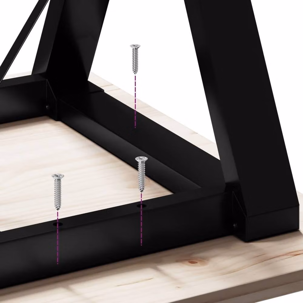 Berkfield Home Y-Frame Dining Table Legs in Black Cast Iron, W/D/H: 60 x 60 x 73 cm – 5