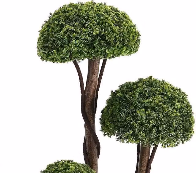 FLAVORA Green Artificial Cypress Topiary Tree, 120 cm Height – 1
