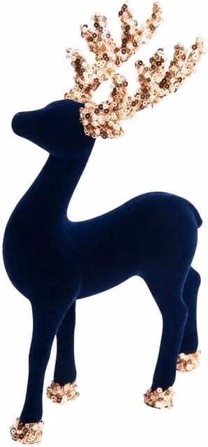 Shatchi Christmas Reindeer Figurine in Mid Blue, Height: 23 cm – 1