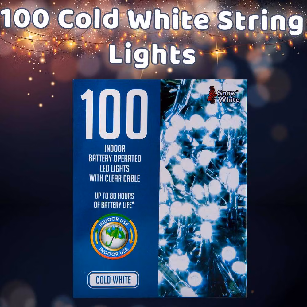 VFM e-Store Cool White Christmas String Lights with 100 Bulbs and 8m Length – 3