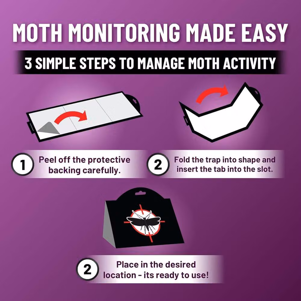 volila Non-Toxic Foldable Triangle Moth Traps for Wardrobes, 12 Pack, Multicolour – 6