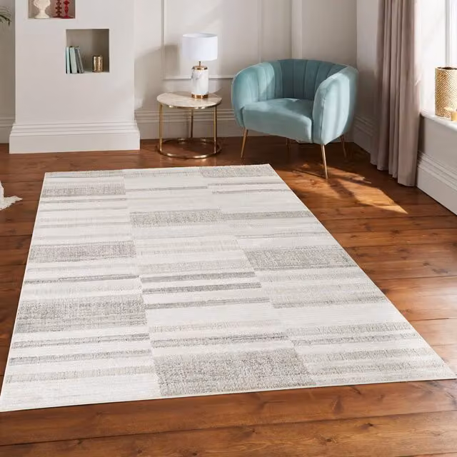 Desire Rugs Mabel Modern Geometric Area Rug in Grey, 170 x 120 cm