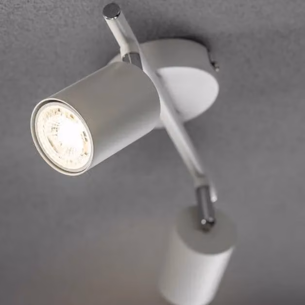 CGC Lighting Jack White Double Head GU10 Adjustable Twin Ceiling Spot Bar Light W/D/H: 30 x 17 x 17 cm – 2