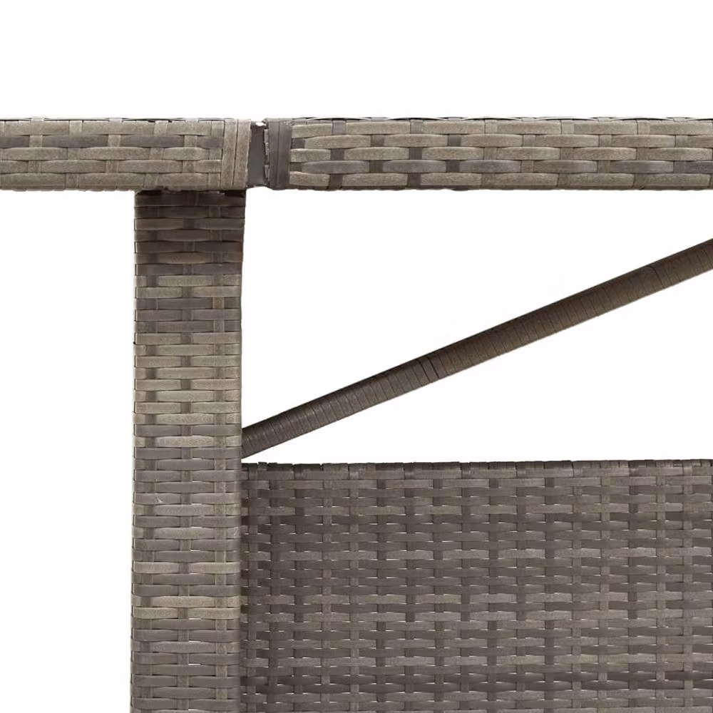 Berkfield Home Grey Poly Rattan Extendable Garden Table with Glass Top, W: 240 cm, D: 90 cm, H: 75 cm – 3