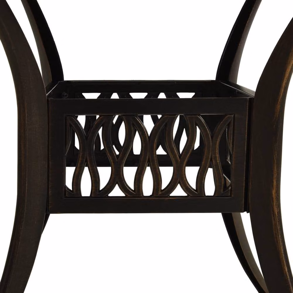 Berkfield Home Square Garden Table in Brown Powder Coated Aluminium, W/D/H: 90 x 90 x 74 cm – 3
