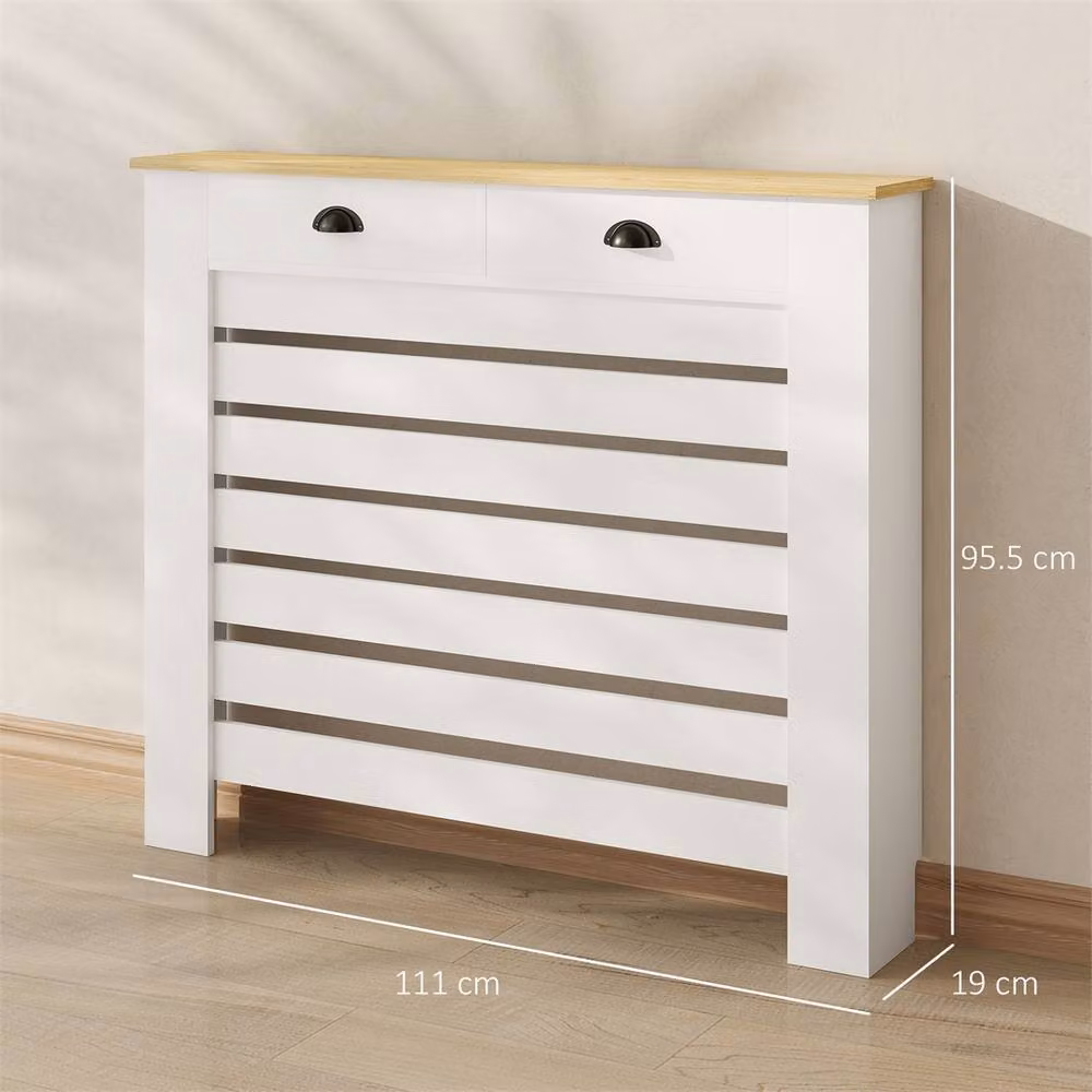 Kelvenix 111 Heating Radiator Cover with Drawer in White, W/D/H: 100 x 40 x 40 cm – 2