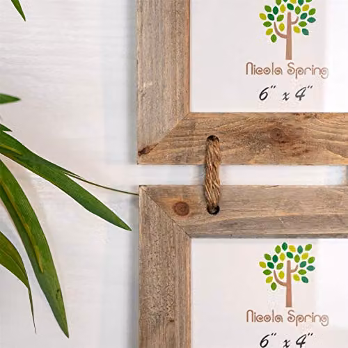 Nicola Spring Shabby Chic Wooden Hanging Photo Frames, Brown, Pack of 2, Fits 10 x 15 cm – 2