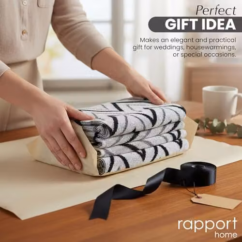 Rapport Home Helix 6-Piece Cotton Towel Bale Set in Black, 500GSM – 6