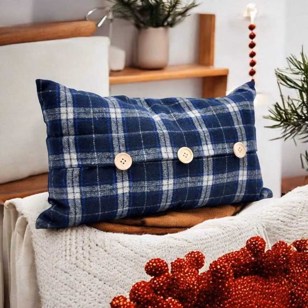 Minster Blue Rectangular Cushion Cover, W: 50 cm, H: 30 cm – 3