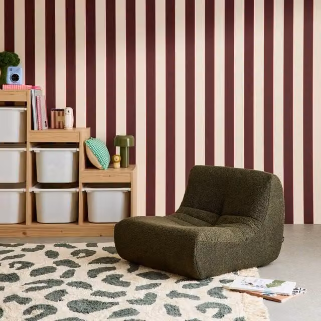 sweeek Children's Armchair in Khaki Textured Boucle Fabric