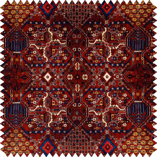 House of Hackney MEY MEH Velvet Cushion in Sienna, Red and Gold