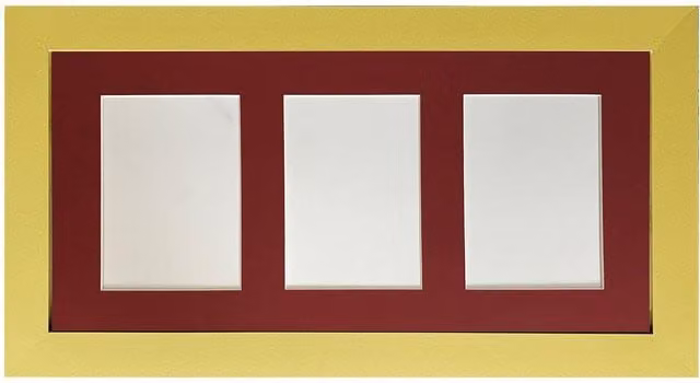 Frames & Mirrors 4U Metro Gold Rectangular Picture Frame with Red Mount for 7 x 5 Inch Images