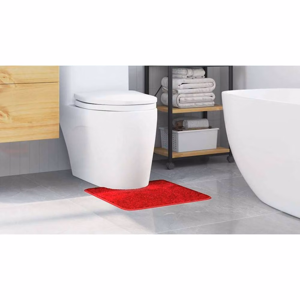 Berkfield Home U-Shaped Non-Slip Red Bath Mat, W/D: 50 x 50 cm – 3