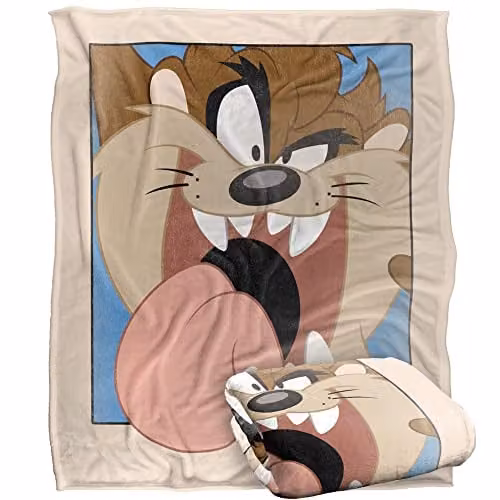 Warner Brothers Looney Tunes Super Soft Fleece Throw Blanket, Multicolour and White, W/D/H: 152 x 127 cm