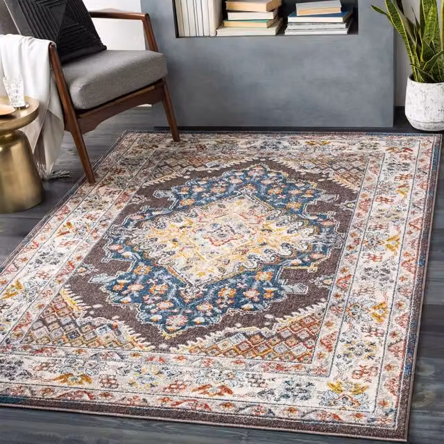 Livabliss Ankara Boho Traditional Rug in Teal, Grey, Blue and Petrol, W: 200 cm, D: 275 cm
