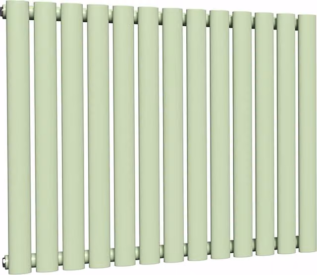 Lux Heat Oval Horizontal Coloured Radiator in Mint Ice Cream, W: 60.0 cm, H: 78.0 cm
