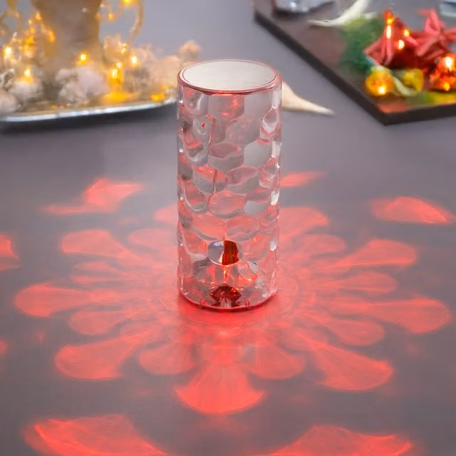 Lifeideas Crystal Effect Dimmable LED Table Lamp with Remote Control, Transparent