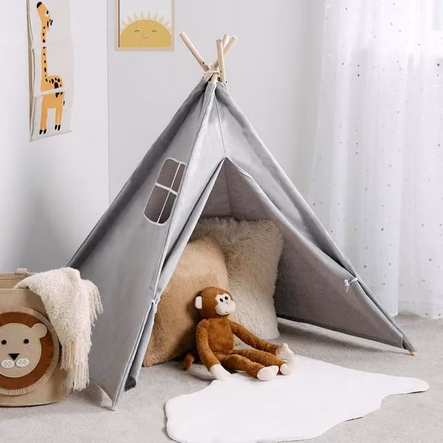 OHS Teepee Indoor Play Tent in Grey