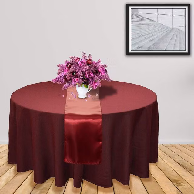 Trimming Shop Plain Satin Table Runner in Red