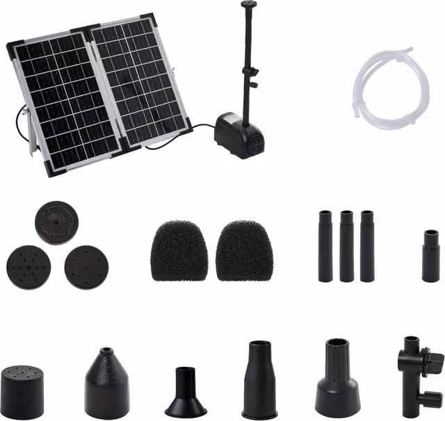 Breeins 20W Solar Water Fountain Pump Kit for Garden Ponds, Black