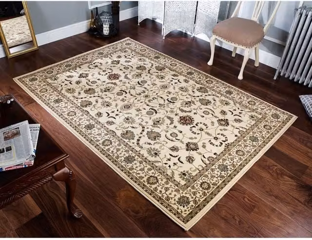 Melrose Interiors Oriental Flat Weave Area Rug in Beige and Pink, W: 120 cm, L: 170 cm