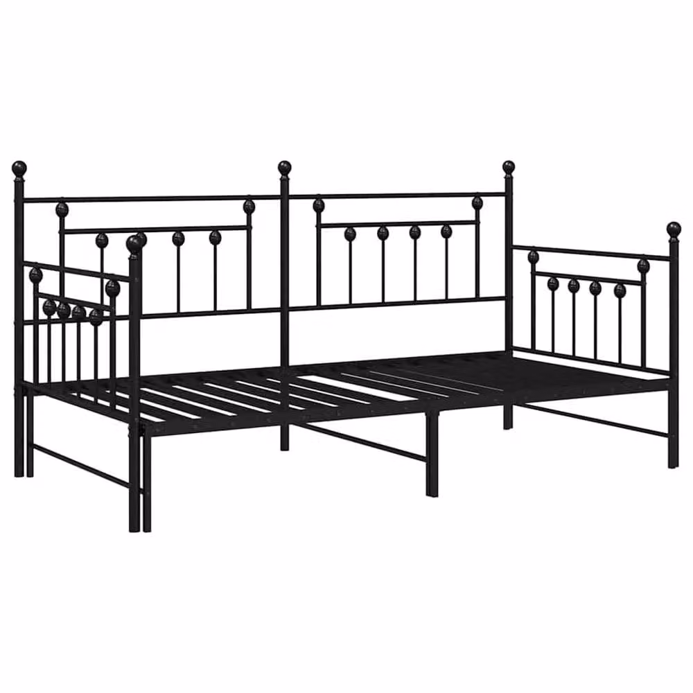 Berkfield Home Modern Metal Bed Frame in Black, W/D/H: 90 x 190 cm – 3
